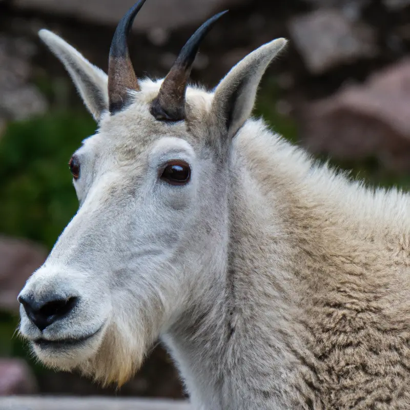 Alaskan mountain goat in wilderness.