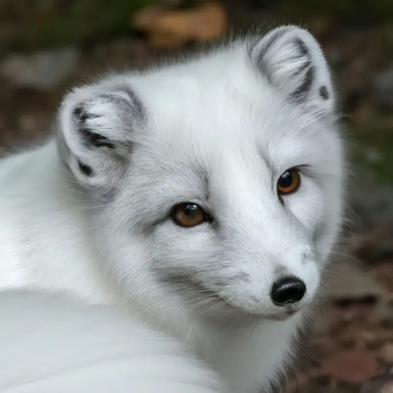 Arctic fox in snowscape.