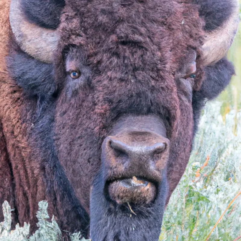 Bison herd running.