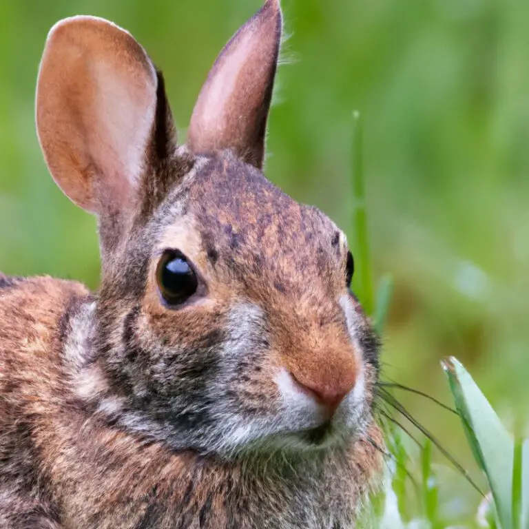 Cottontail rabbit hiding.