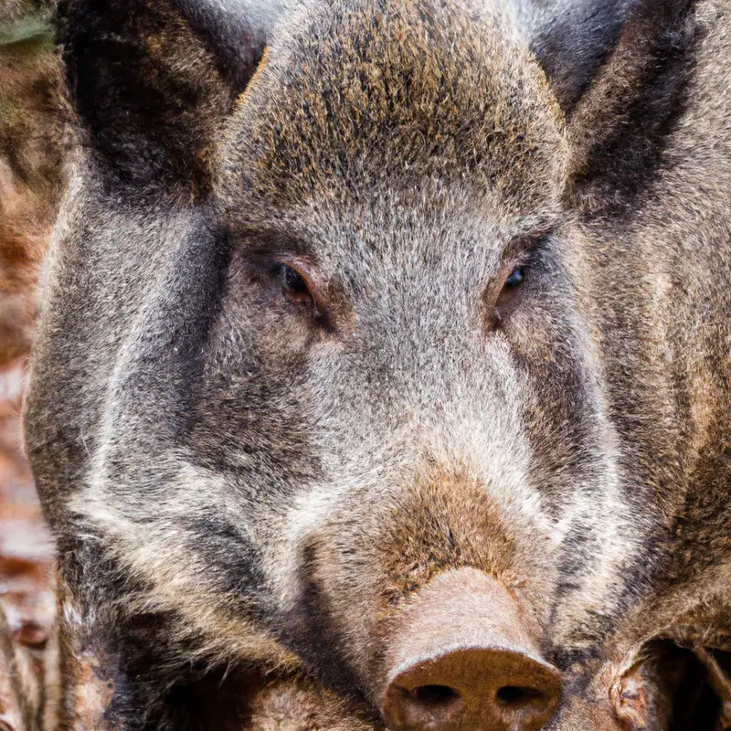 Feral hog hunting scene.