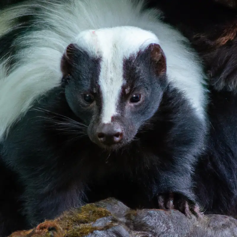 Floridian skunk in wilderness.