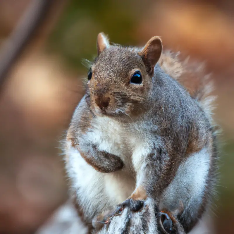 Grey squirrel in forest