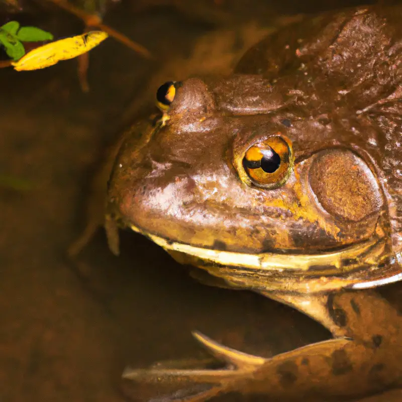 Hunter holding bullfrog.