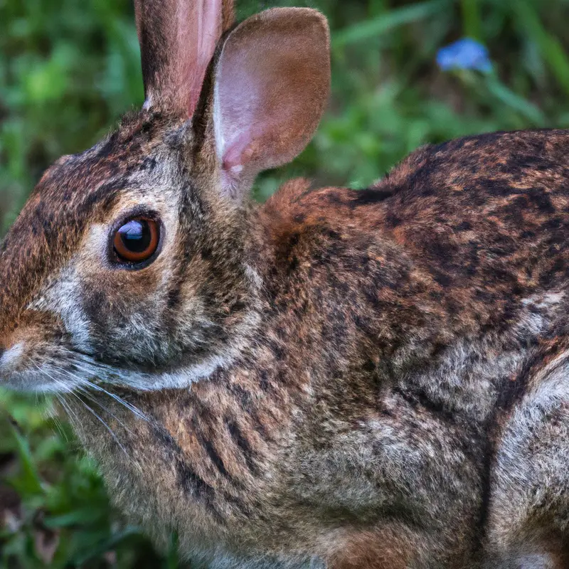 Hunter with rabbit prey