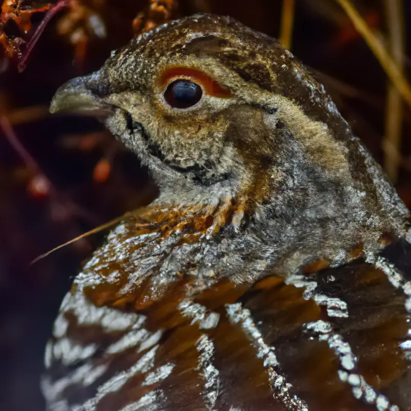 Hunting Ruffed Grouse in Florida: Majestic bird with woodland backdrop.