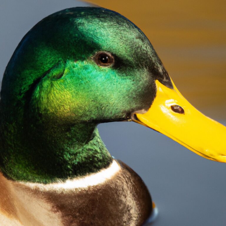 Mallard duck flying.