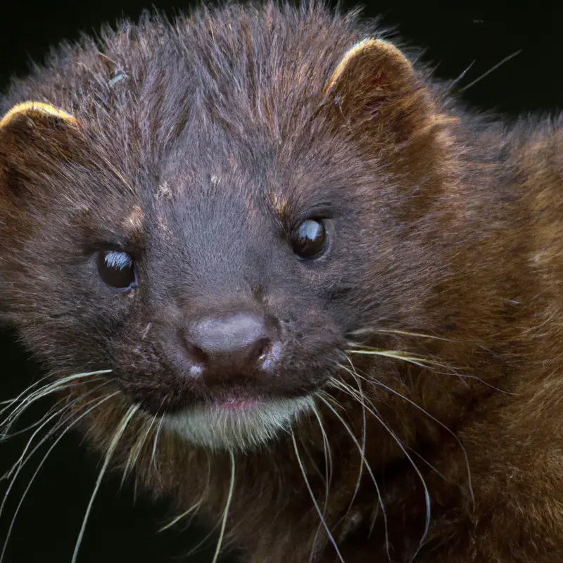 Mink caught in trap.