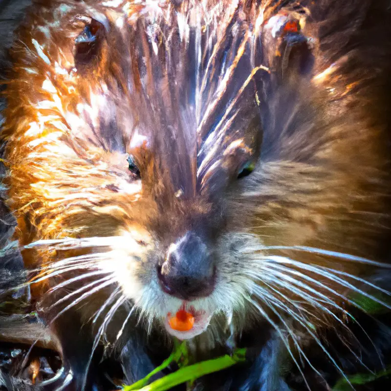 Muskrat hunter in action.