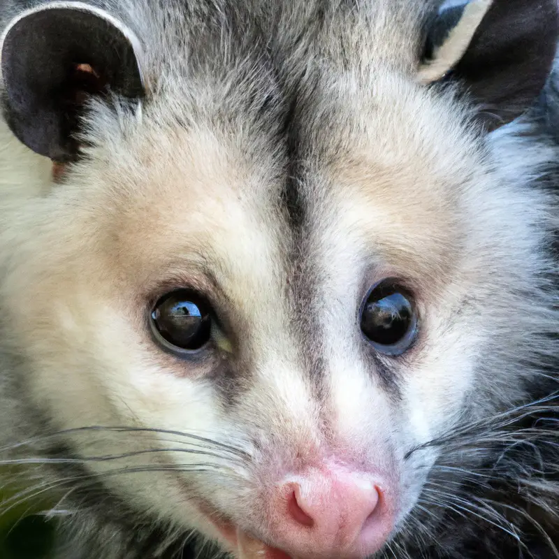 Opossum in wild forest