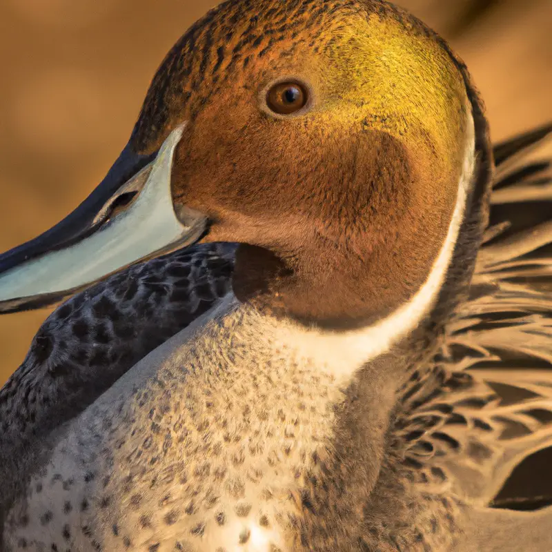 Pintail duck flying