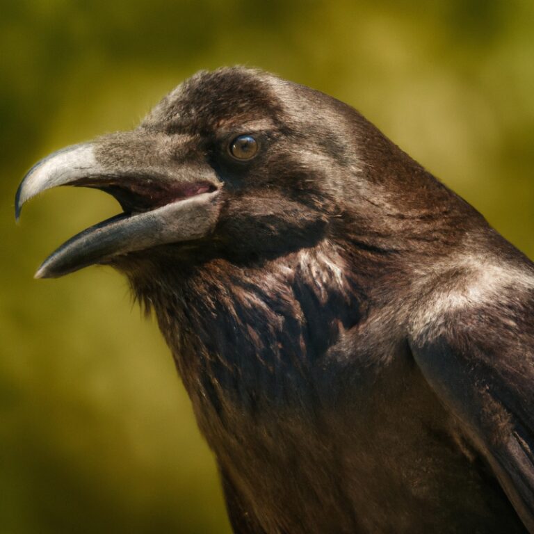 Raven soaring over landscape.