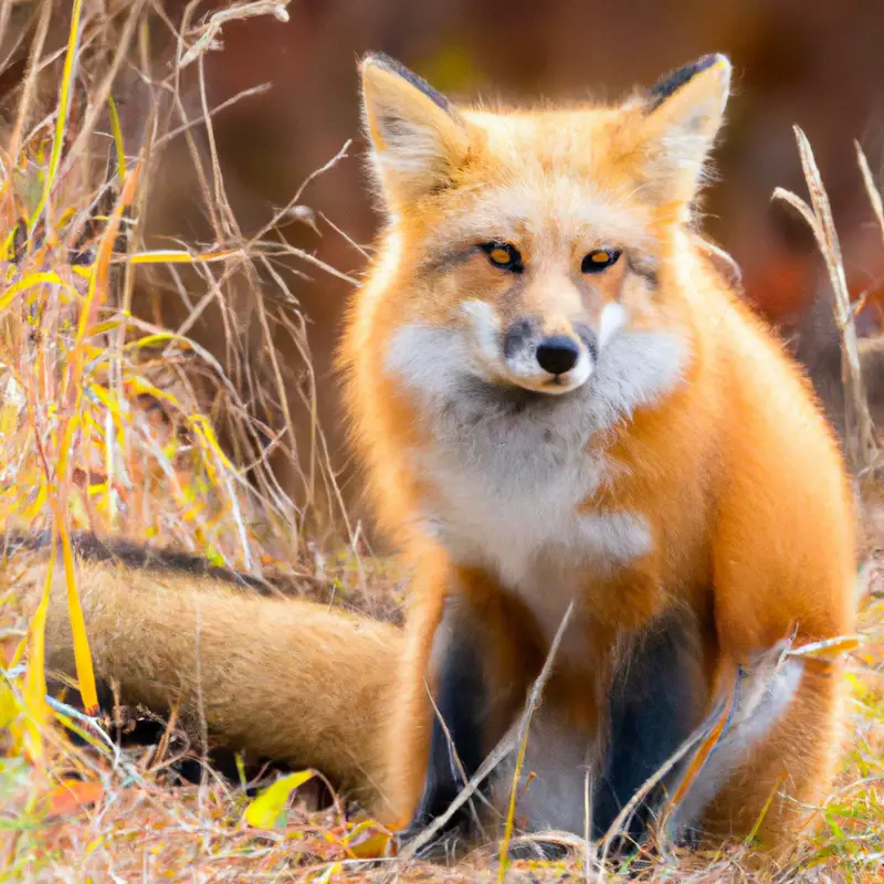 Red fox hunting.
