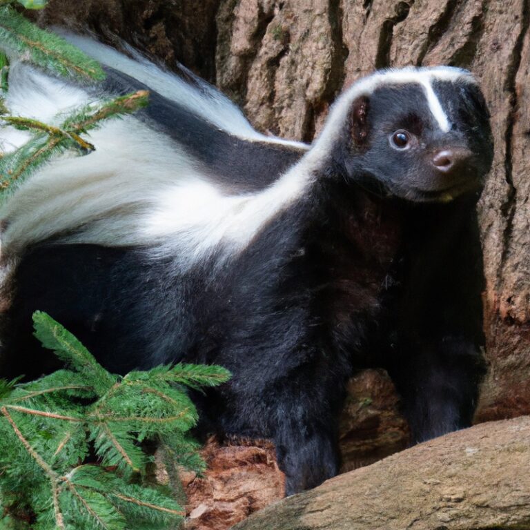 Striped Skunk in desert