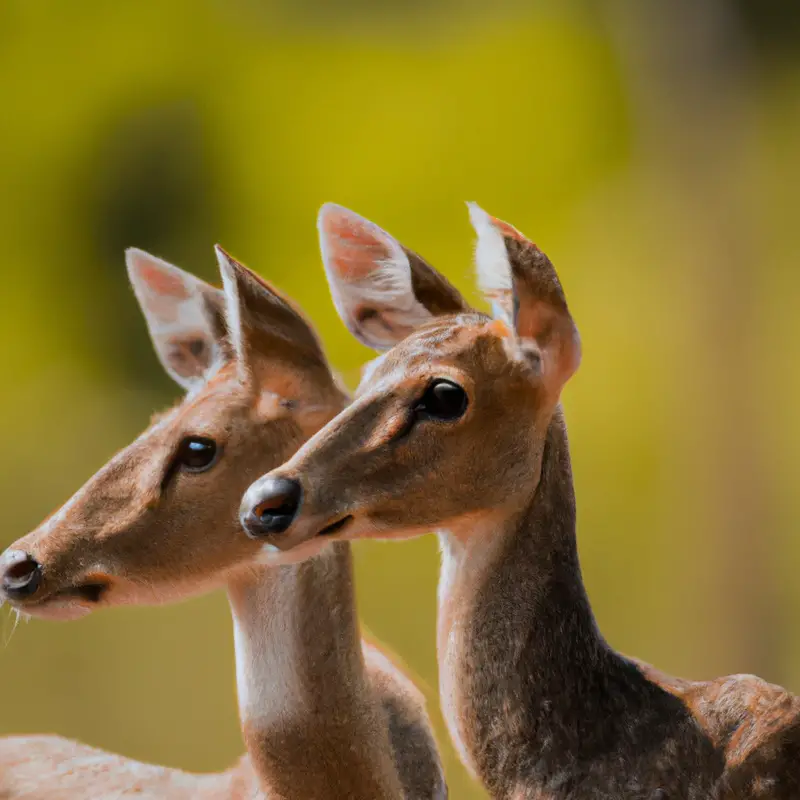 White-tailed deer in forest.