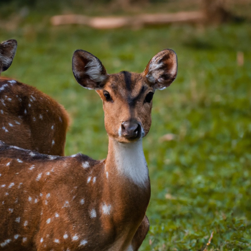 White-tailed deer in forest.