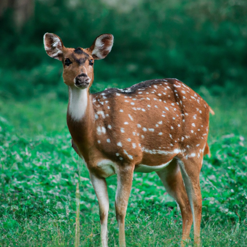 White-tailed deer in forest.