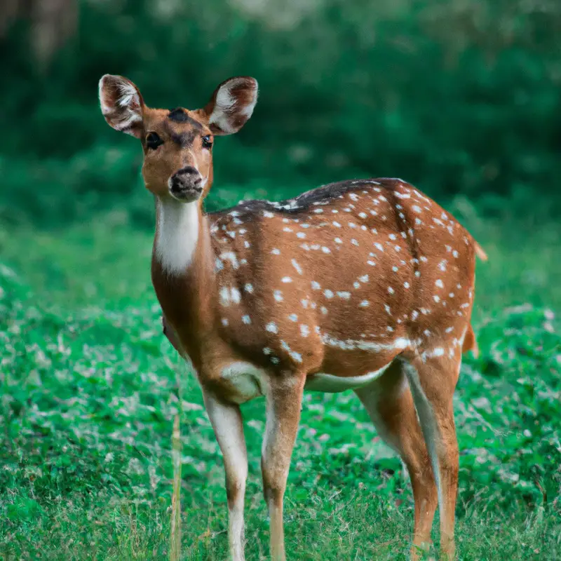 White-tailed deer in forest.