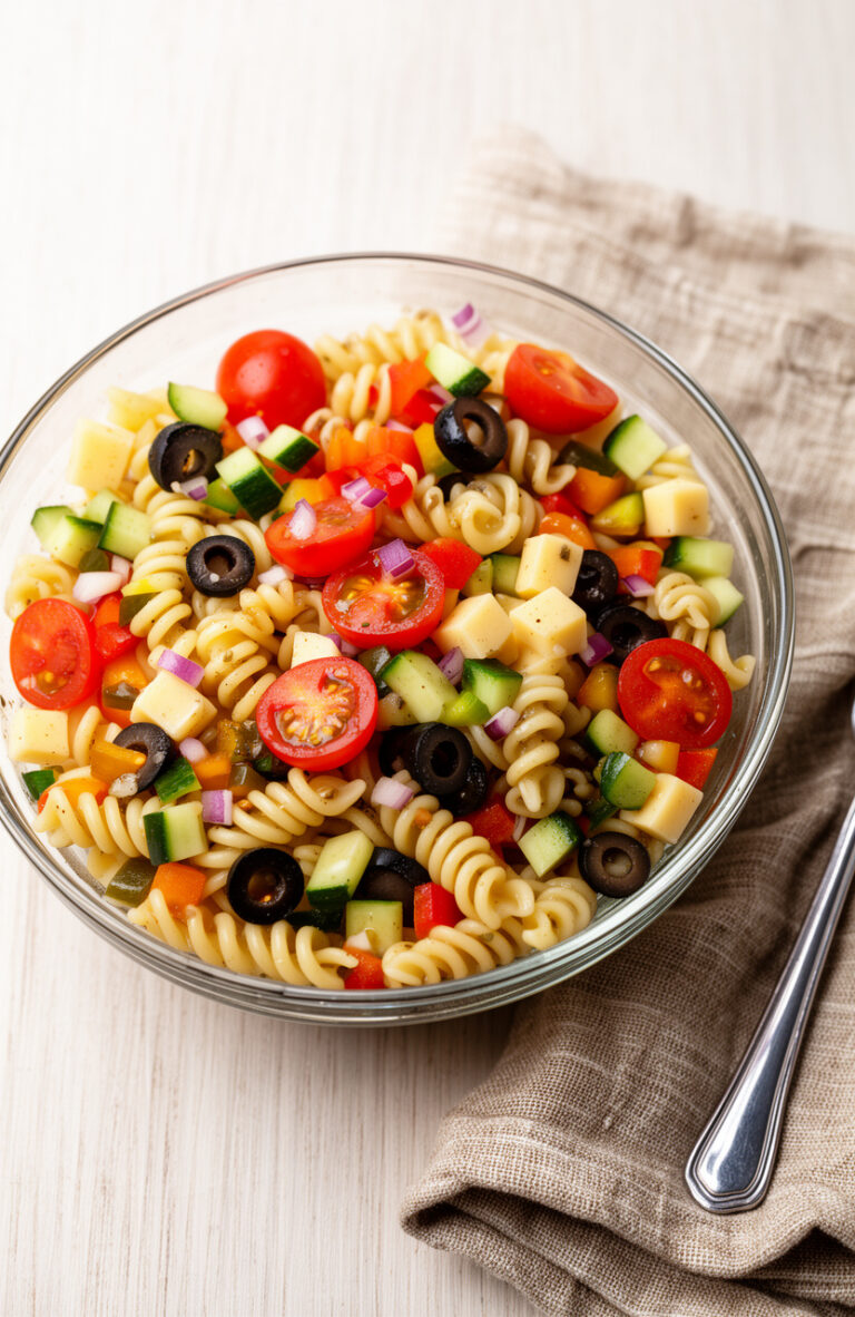 Cold Pasta Salad with Italian Dressing for Budget Picnic Meal Prep