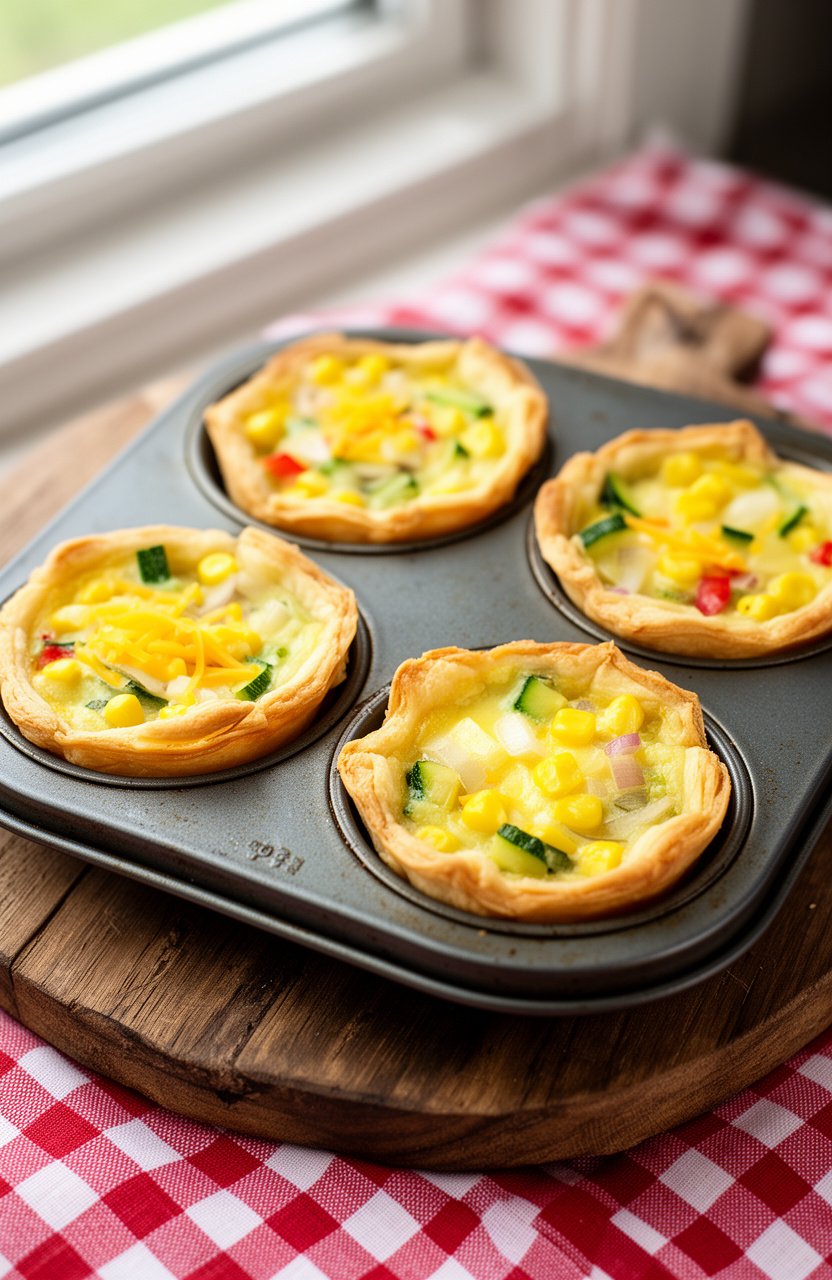 Mini Veggie Quiches for Kid-Friendly Picnic Snack Boxes