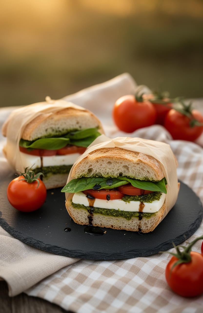No-Mess Caprese Sandwiches for a Romantic Sunset Picnic for Two