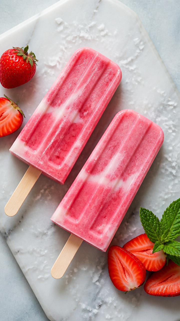 Dairy Free Strawberry Coconut Milk Popsicles
