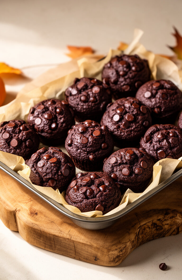 Healthy Chocolate Pumpkin Muffins