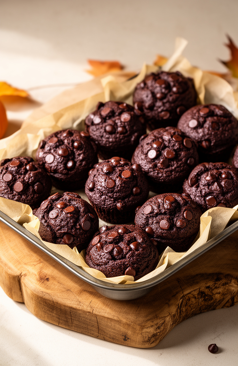 Healthy Chocolate Pumpkin Muffins