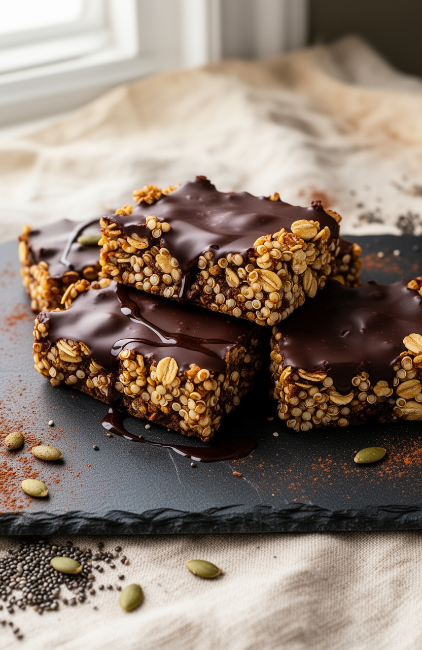 Healthy Chocolate Quinoa Crunch Bars