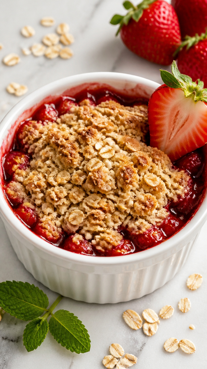 Healthy Strawberry Crumble For One Recipe