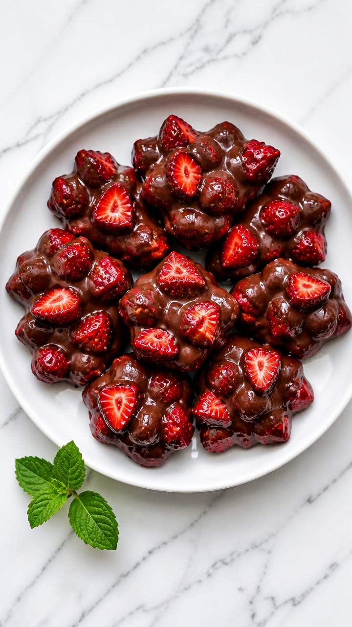 Healthy Strawberry Dark Chocolate Yogurt Clusters