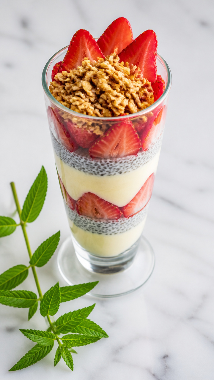 Healthy Strawberry Lemon Chia Parfait Recipe