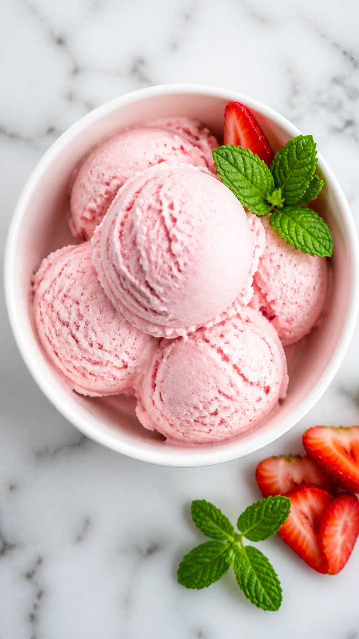 High Protein Strawberry Cottage Cheese Ice Cream
