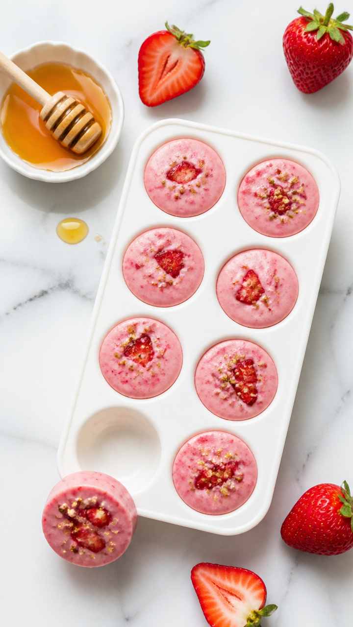 Refined Sugar Free Strawberry Frozen Yogurt Bites