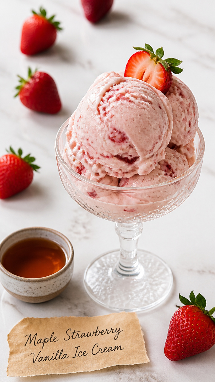 Refined Sugar Free Strawberry Vanilla Ice Cream