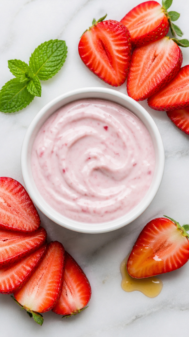 Healthy Strawberry Honey Yogurt Dip With Fruit
