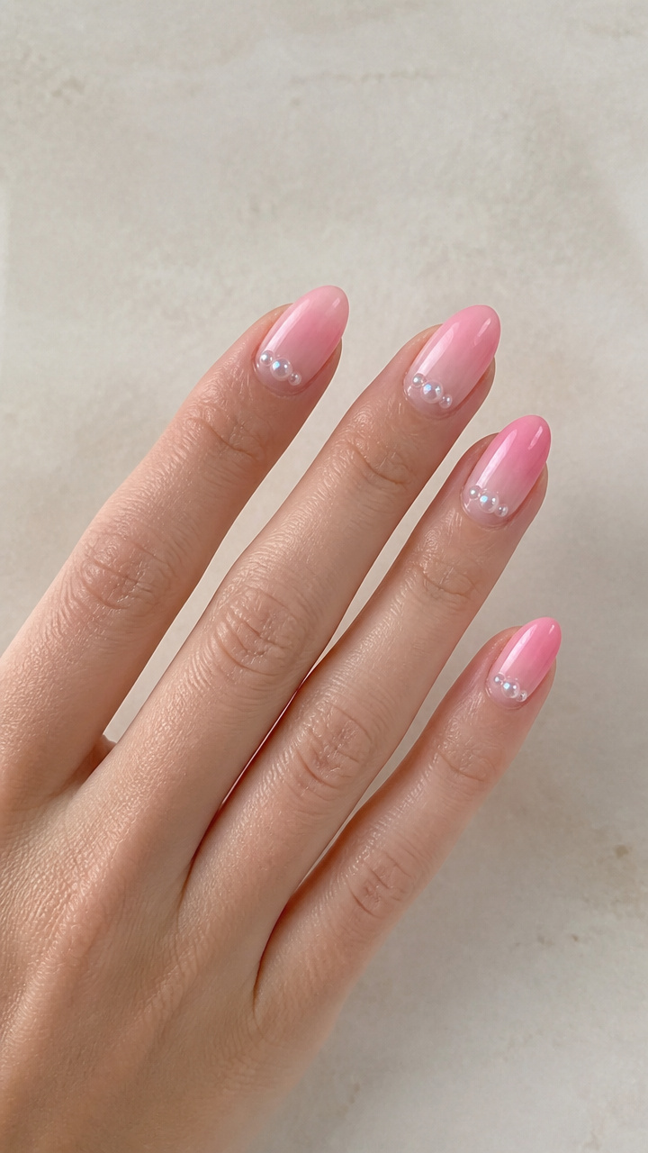 Blush Ombre with Delicate Pearl Accents