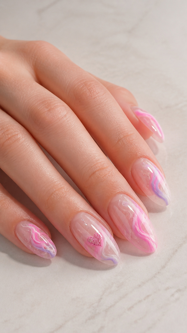 Cotton Candy Swirls on Clear Base