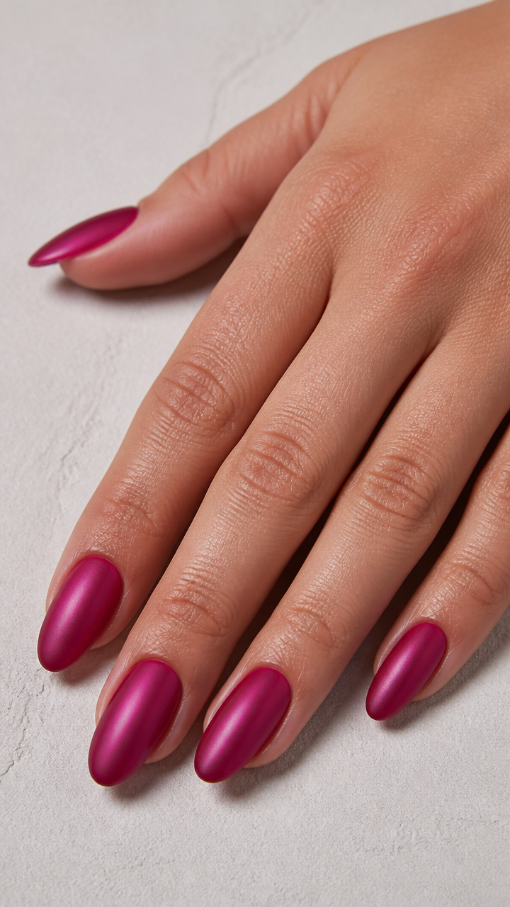 Deep Fuchsia Chrome with Matte Top Coat