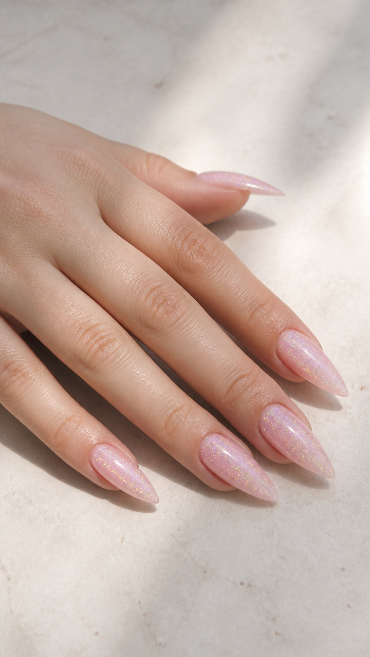 Fairy Dust Stiletto Nails