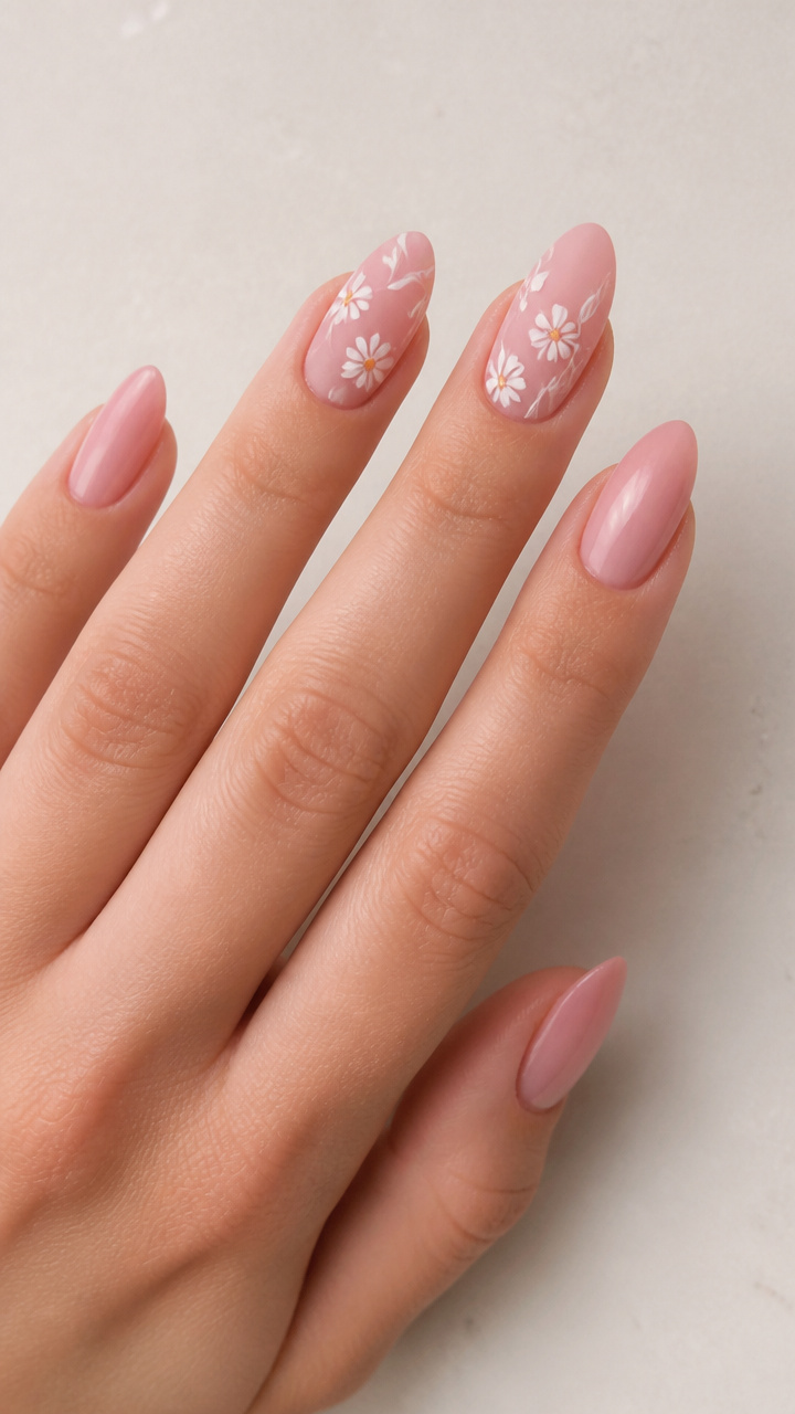 Floral Whisper on Sheer Pink Base