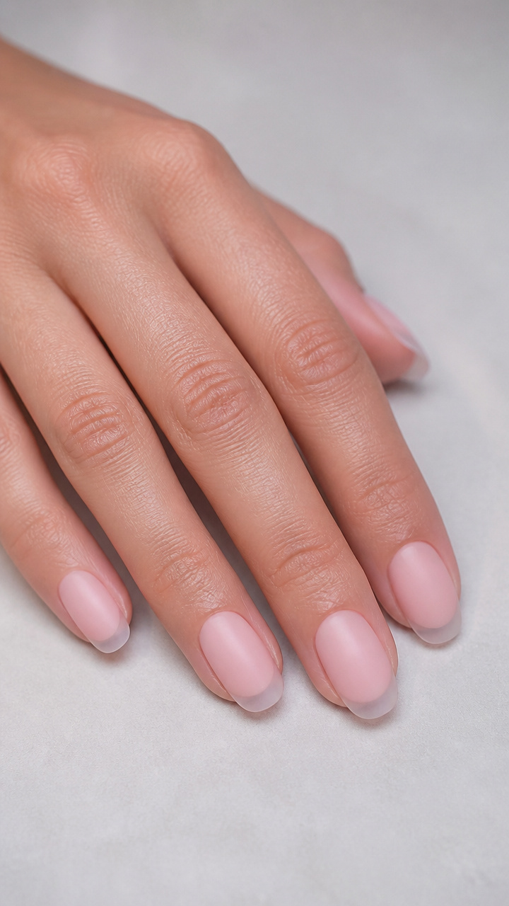 Frosted Baby Pink with Frosted Glass Tips