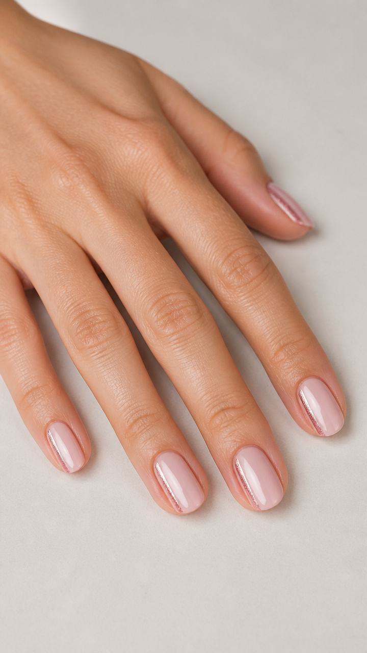 Glossy Ballet Slipper Pink with Side Stripe