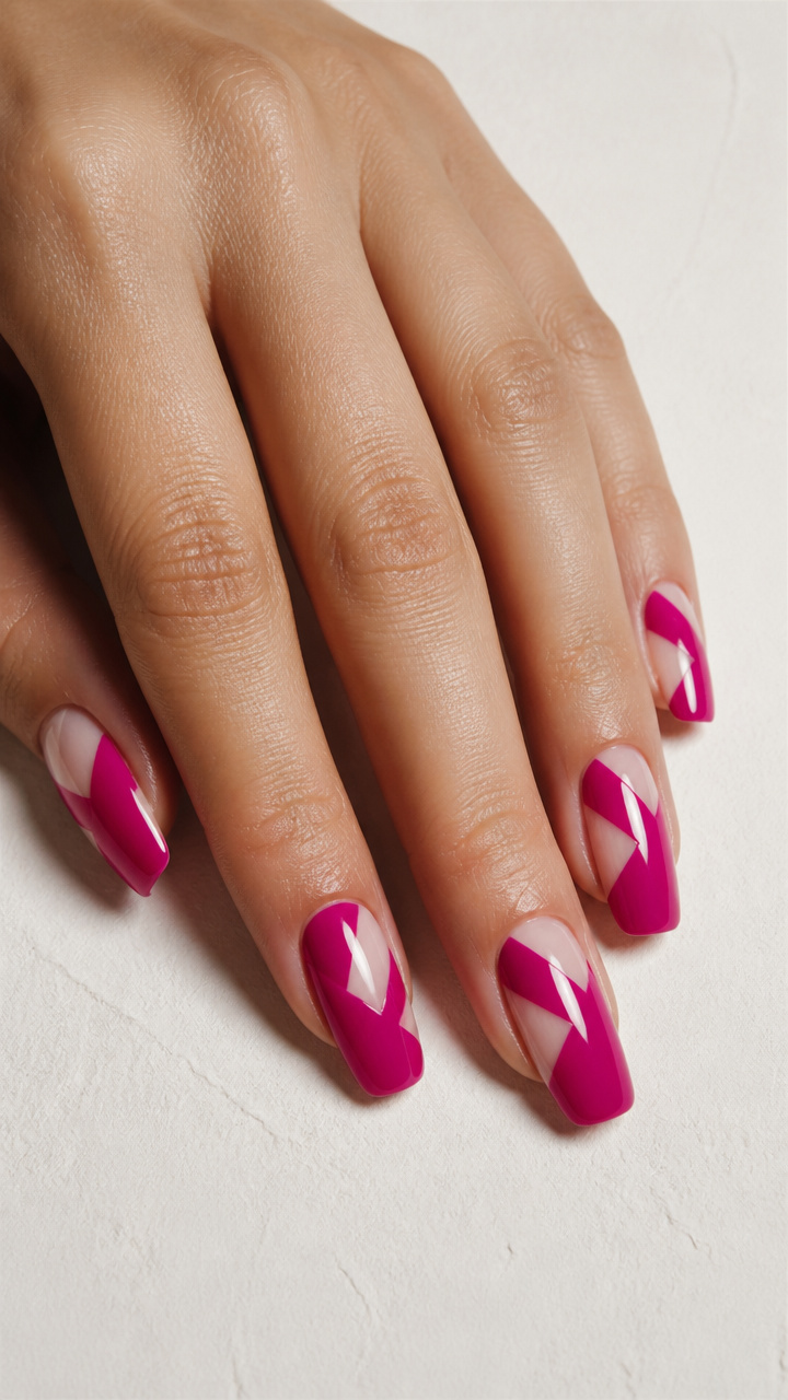 Glossy Fuchsia with Negative Space Cutouts