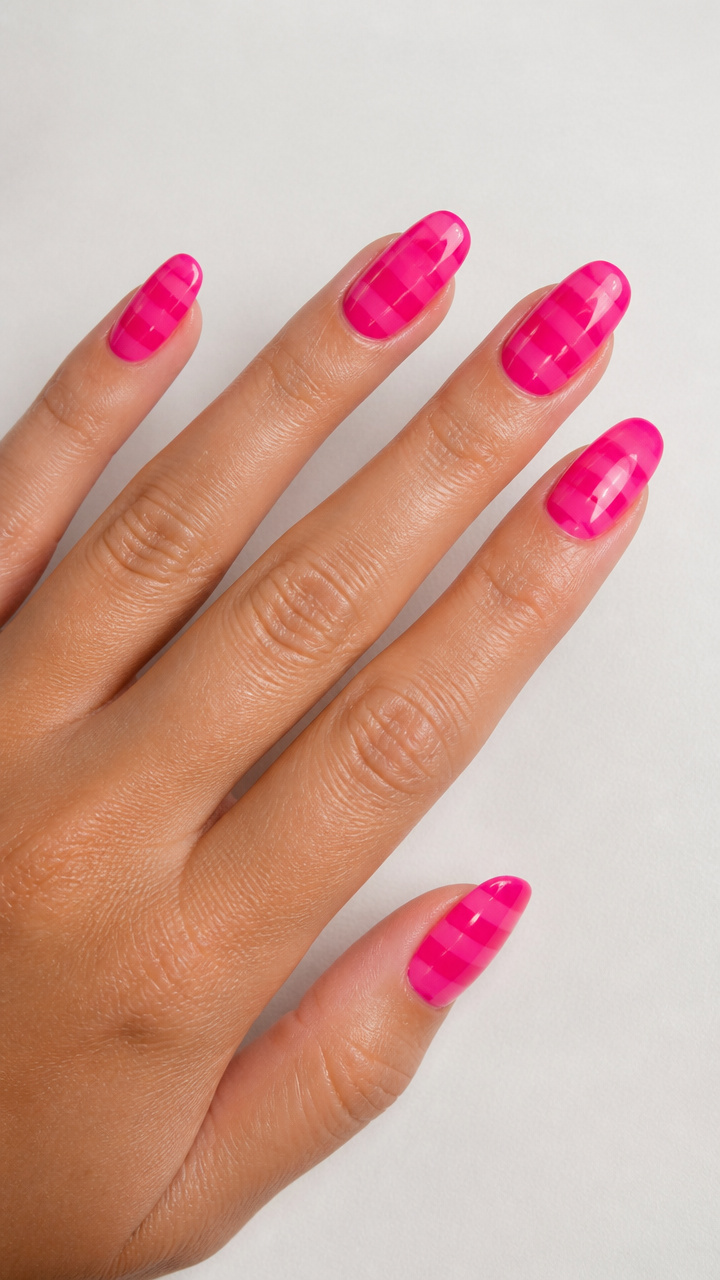 Hot Pink with Transparent Jelly Stripes