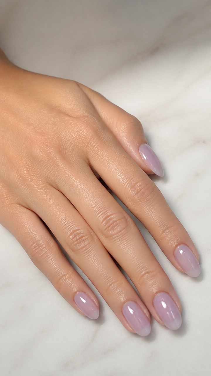 Lavender-Tinted Glass Nails