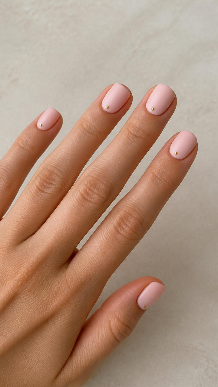 Matte Baby Pink with Minimalist Gold Dot Accents