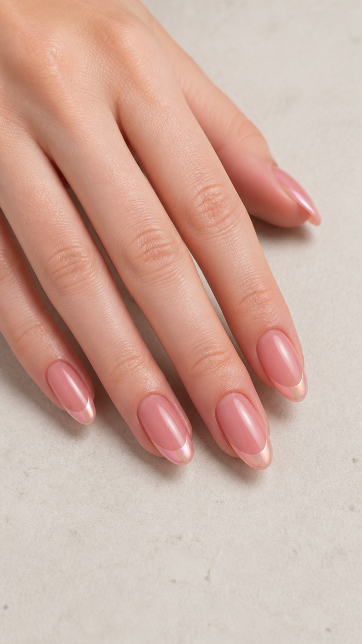 Mauve-Pink French with Iridescent Smile Line