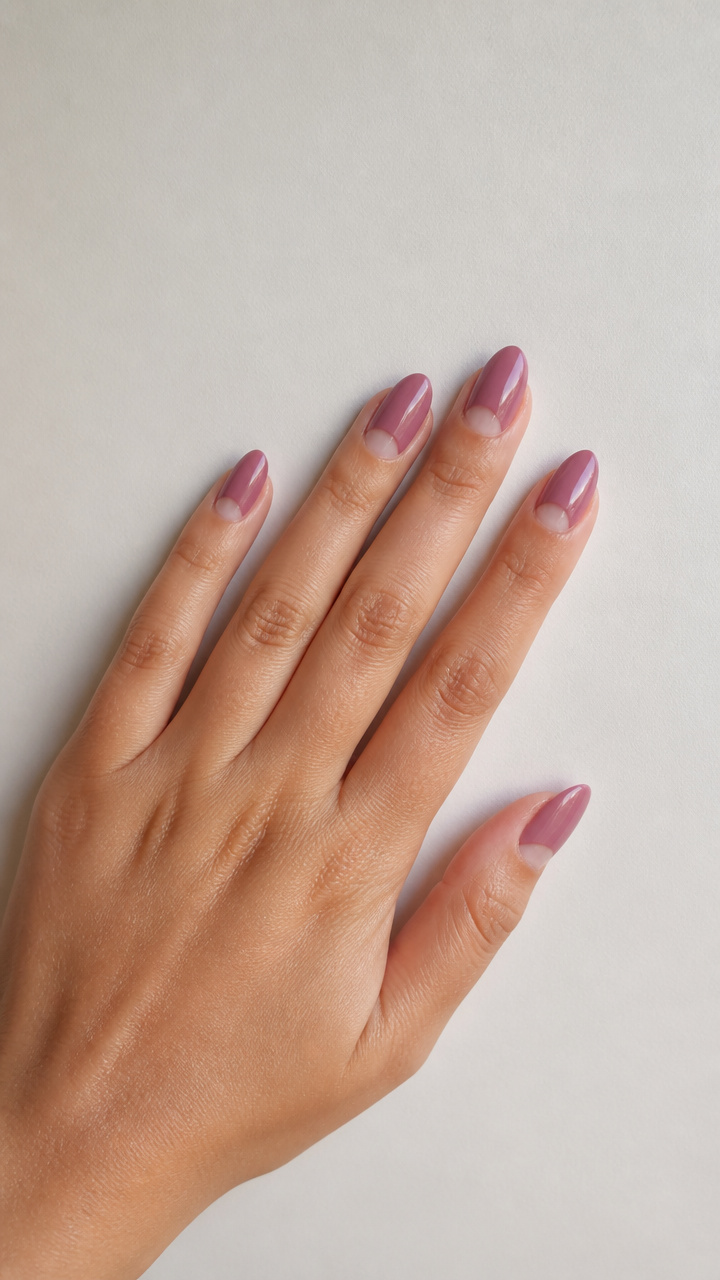 Muted Mauve with Negative Space Half-Moon