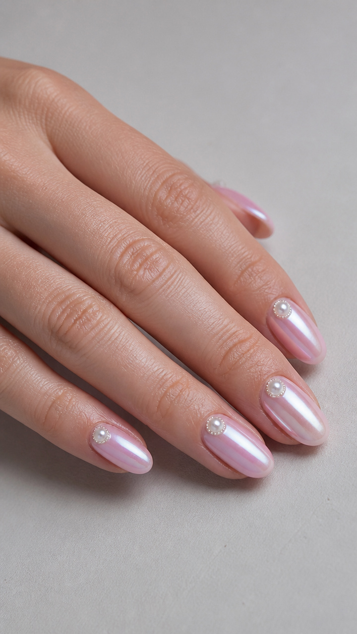 Pastel Pink Chrome with Pearl Accents